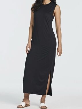 NWT Lush Sleeveless Black Maxi Side-Slit Dress